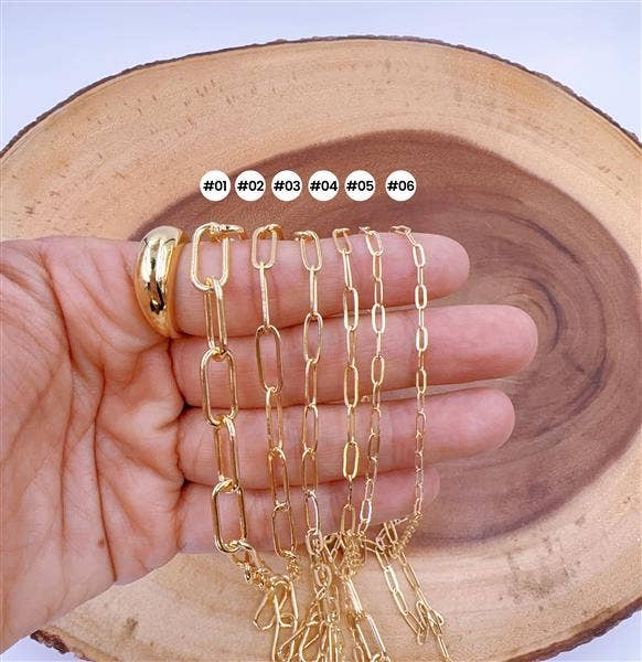 Beads Creation - Wholesale Link & Chain Necklace - Gold Filled Paperclip Chain, Chunky Links, Gift Idea, CH1080