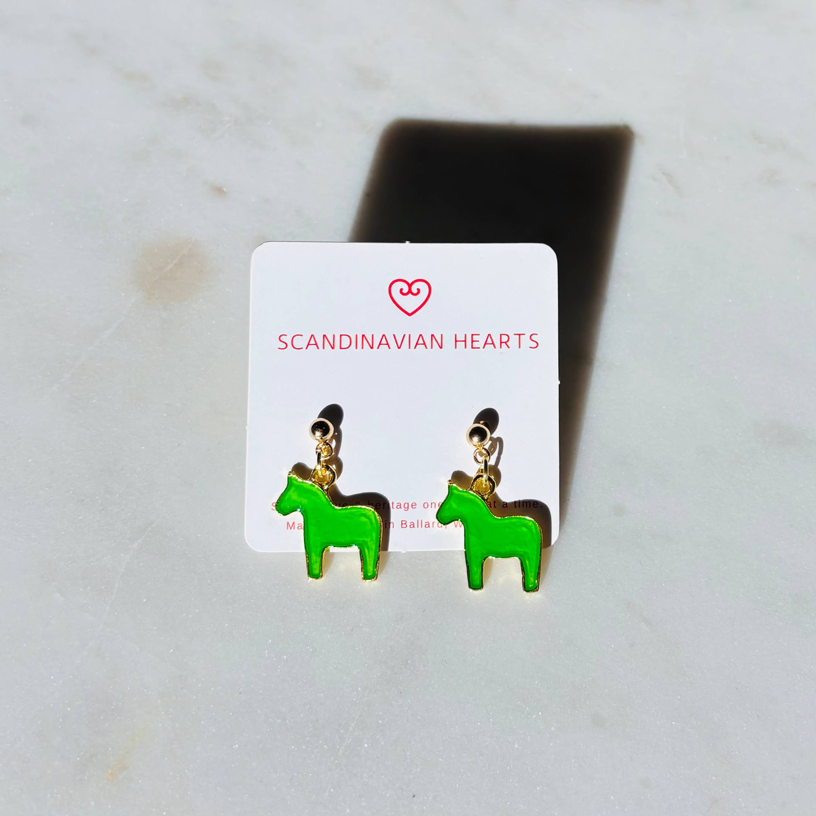 Scandinavian Hearts - Wholesale Stud/Post Earrings - Dala Horse Earrings6