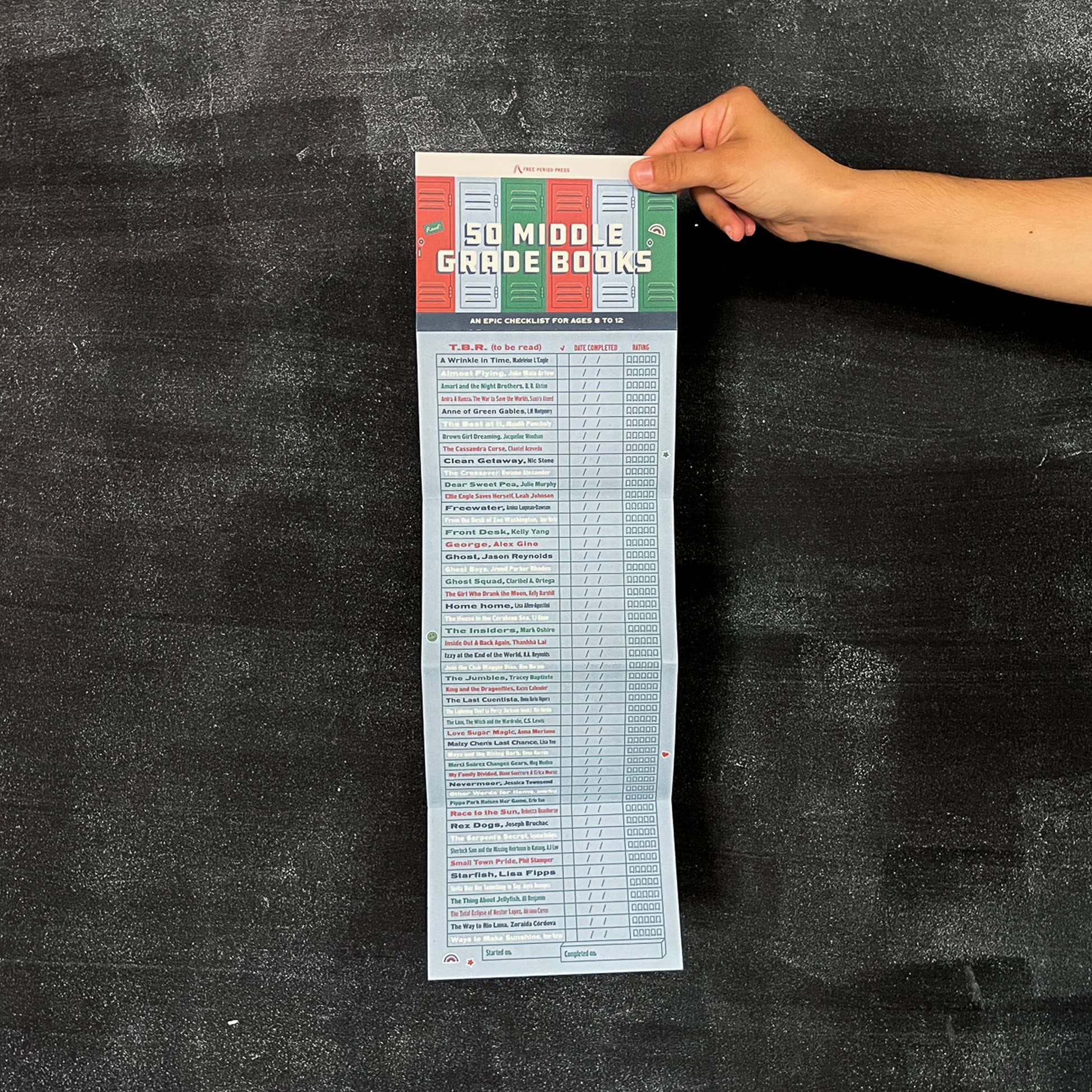 Free Period Press - Wholesale Bookmark - 50 Middle Grade Books: An Epic Checklist for Ages 8 to 123