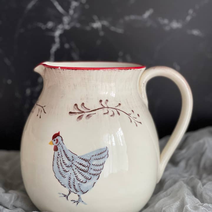 Sabun by The Bay - Wholesale Pitcher - Sur La Table Rooster Pitcher 2 1/2 Quarts Made In Italy Country Style Pitcher