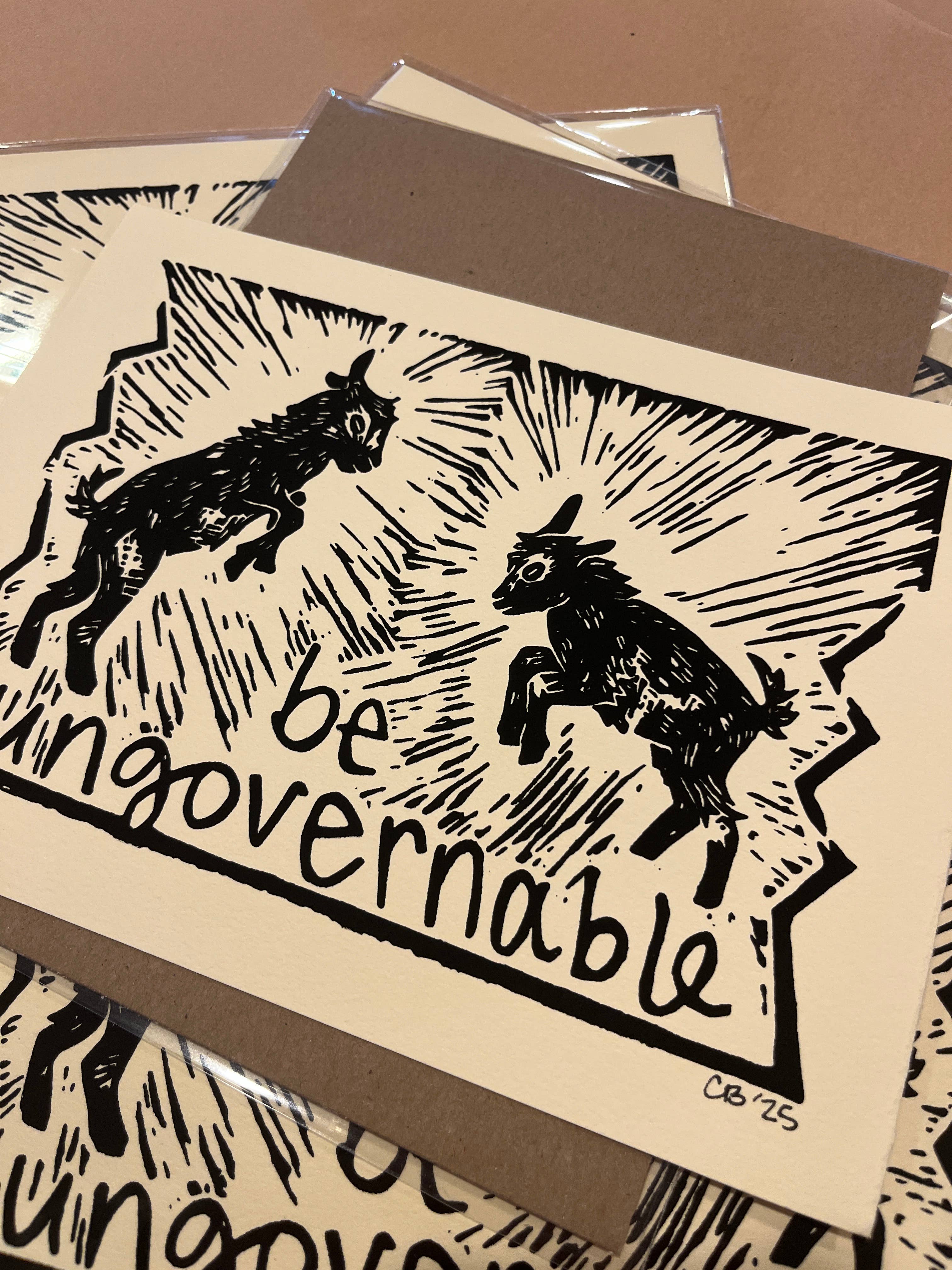 Critter Butts - Wholesale Art Print - Be Ungovernable Print - Screen print on BFK Rives paper2