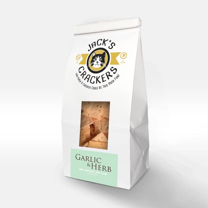 Garlic Herb Crackers for wholesale by Jack's Crackers, LLC