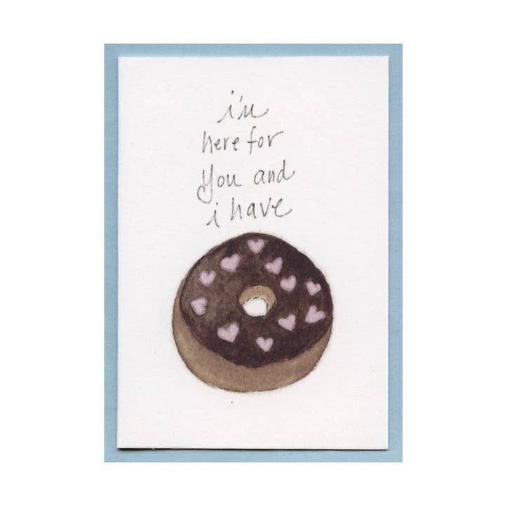 Ik ben er voor jou en ik heb een donut-omhullingskaart met hartjes en chocolade voor wholesale door Zucchini Fish