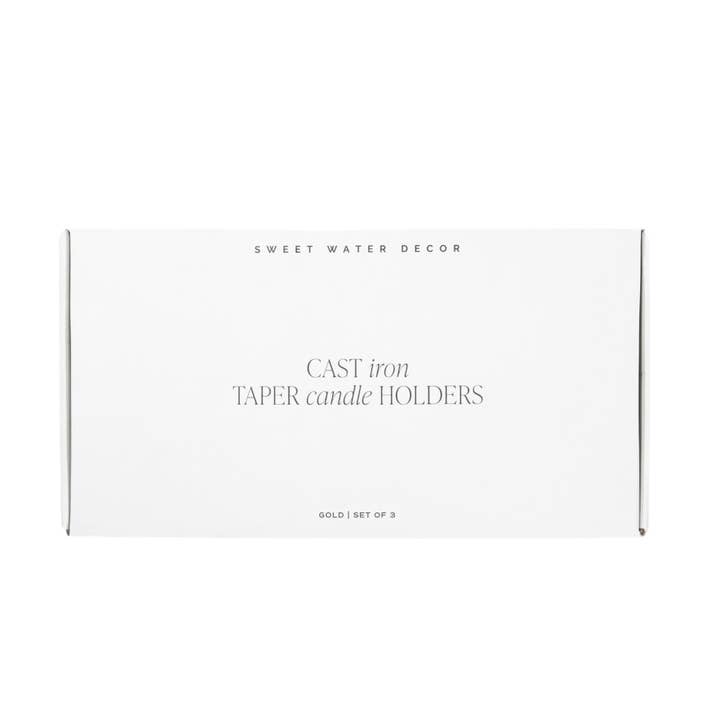 Sweet Water Decor - Wholesale Candle Holder - *NEW* Gold Cast Iron Taper Candle Holders, Set of 34