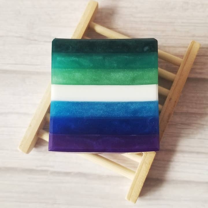 Pretty Soap Co. - Wholesale Bar Soap - Gay Man Pride Handcrafted Soap - LGBTQ+ Pride Flag