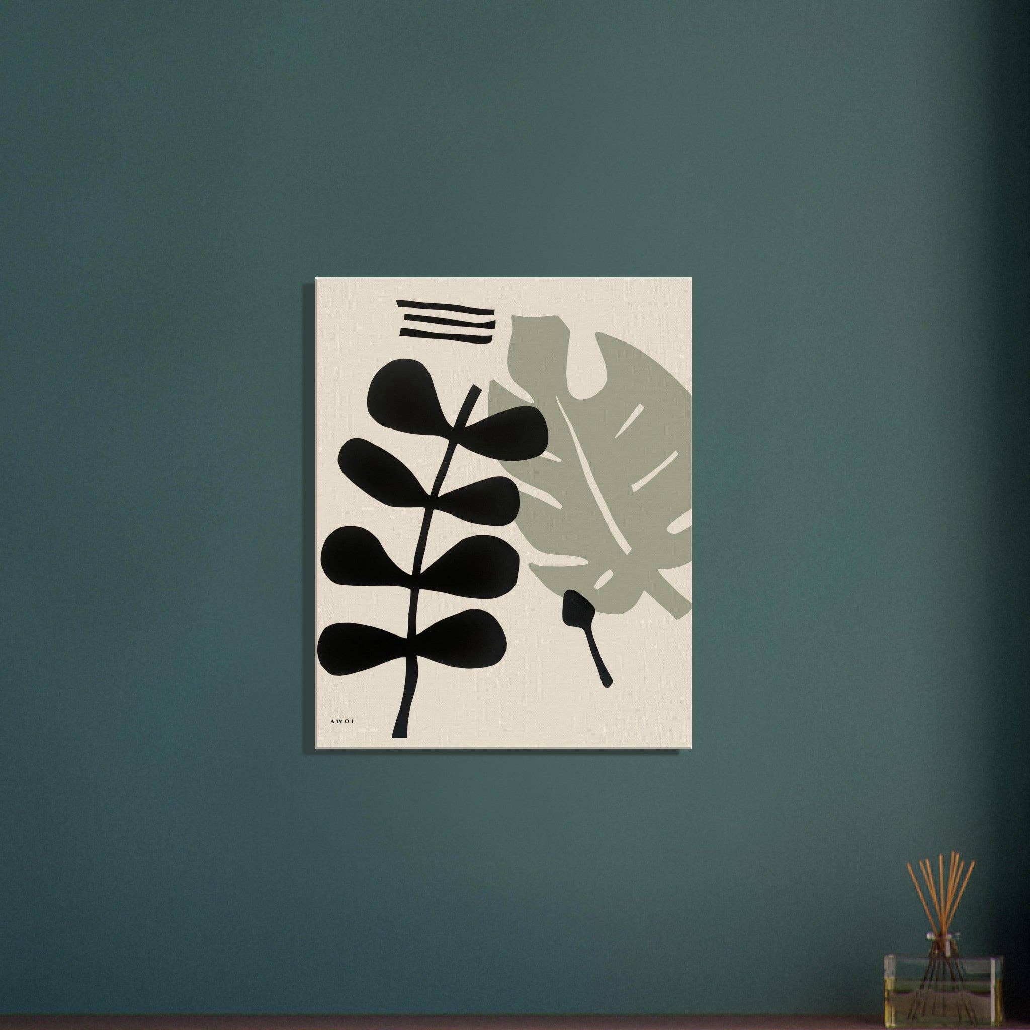 Creations Awol – Engroshandel Kunsttryk – Tropisk plantekunst med grafiske blade: Lærredskunsttryk11