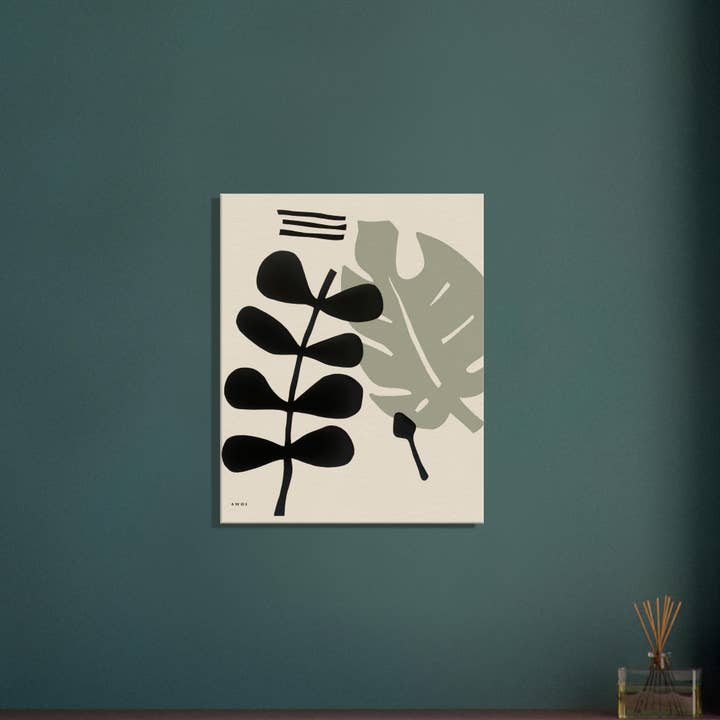 Creations Awol – Engroshandel Kunsttryk – Tropisk plantekunst med grafiske blade: Lærredskunsttryk11