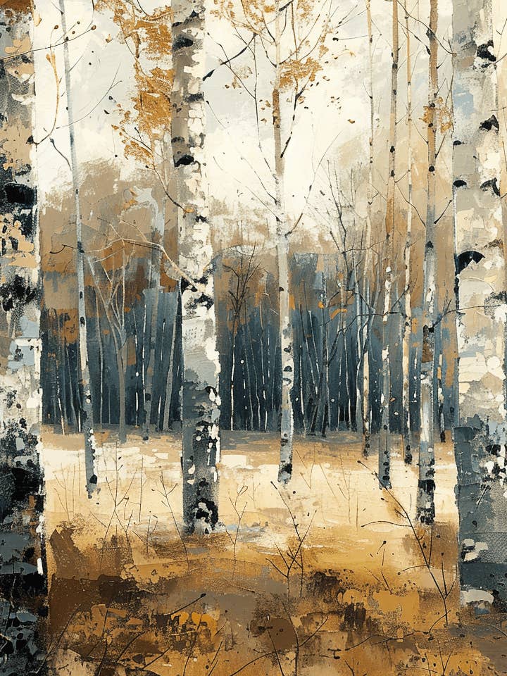 Capture the Magic of Birch Forest Landscape 8"x10" Art Print for wholesale by Mowbi