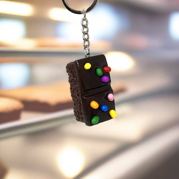 Cosmic Brownie Keychain – Nostalgic Dessert Bag Charm for wholesale by Rainbow Unicorn Birthday Surprise