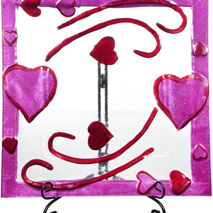 Plato de Corazones con Soporte en Caja de Regalo con Lazo de Rafia para venta al por mayor de Home Essentials