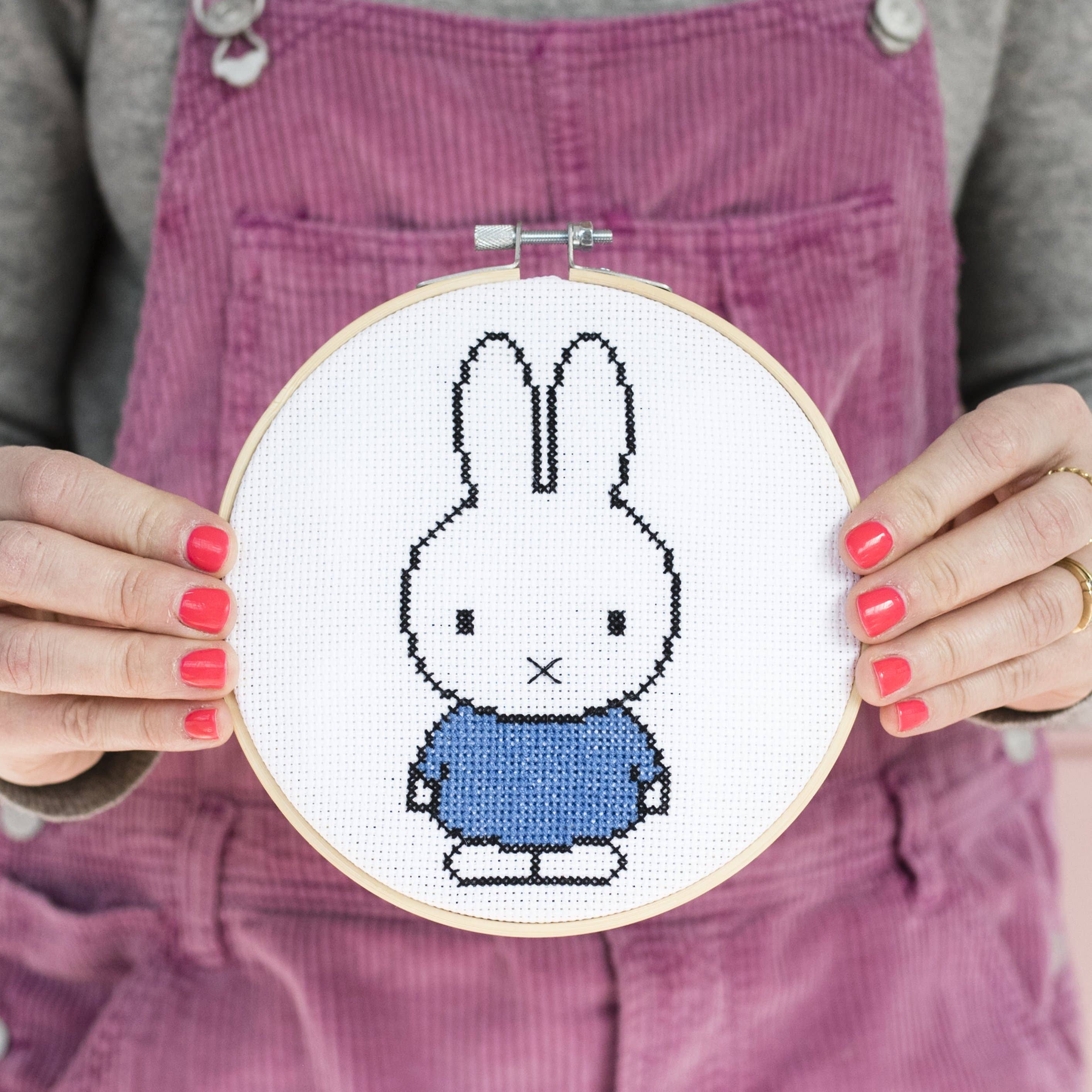 Cotton Clara Craft Kits & Supplies - Wholesale DIY Craft Kit - Miffy Blue Cross Stitch Kit1