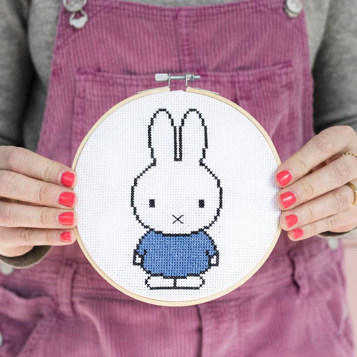 Cotton Clara Craft Kits & Supplies - Wholesale DIY Craft Kit - Miffy Blue Cross Stitch Kit1
