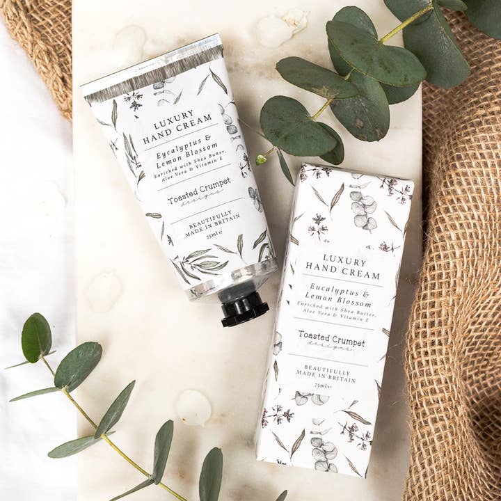 Eucalyptus & Lemon Blossom Luxury Hand Cream (Eucalyptus) for wholesale by Toasted Crumpet