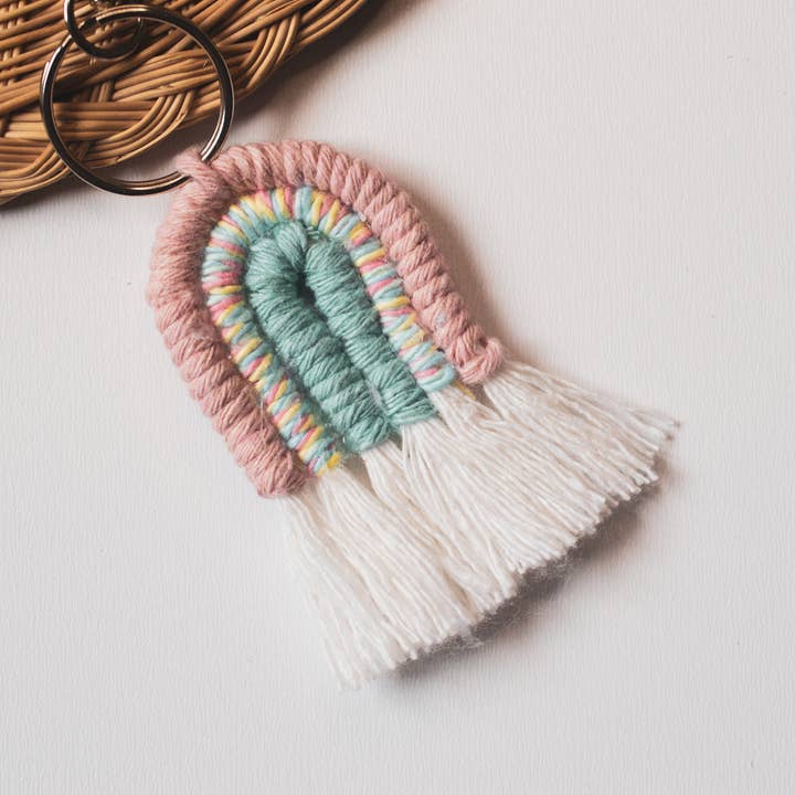 Colourful boho macrame rainbow keychain and other Purchase Wholesale rainbow keychain. Free Returns & Net 60 Terms on Faire trending on Faire.