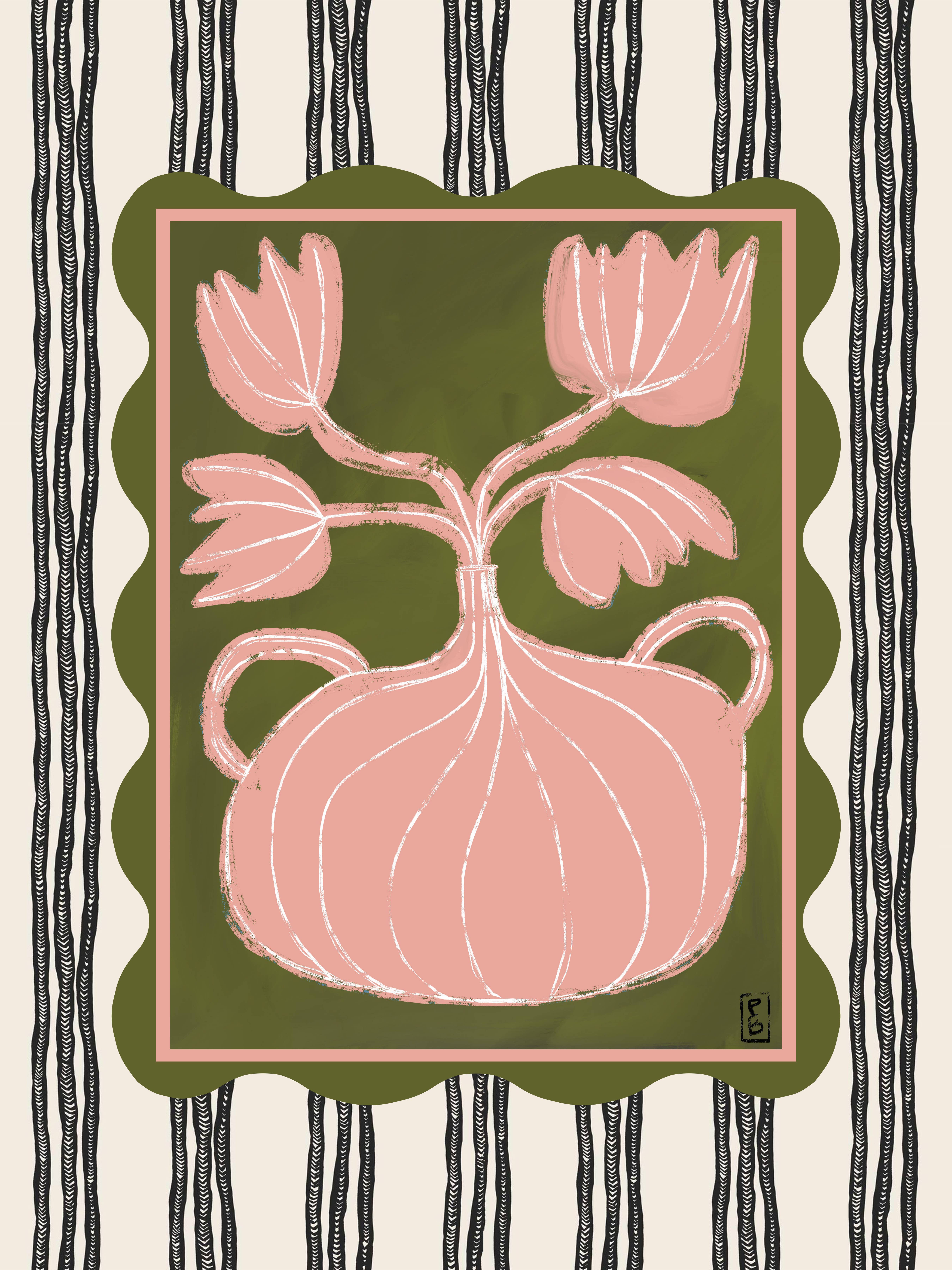 Pascale Berkowitz Studio Art - Wholesale Art Print - "Still Life No. 31 on Stripes" Giclée Fine Art Print2