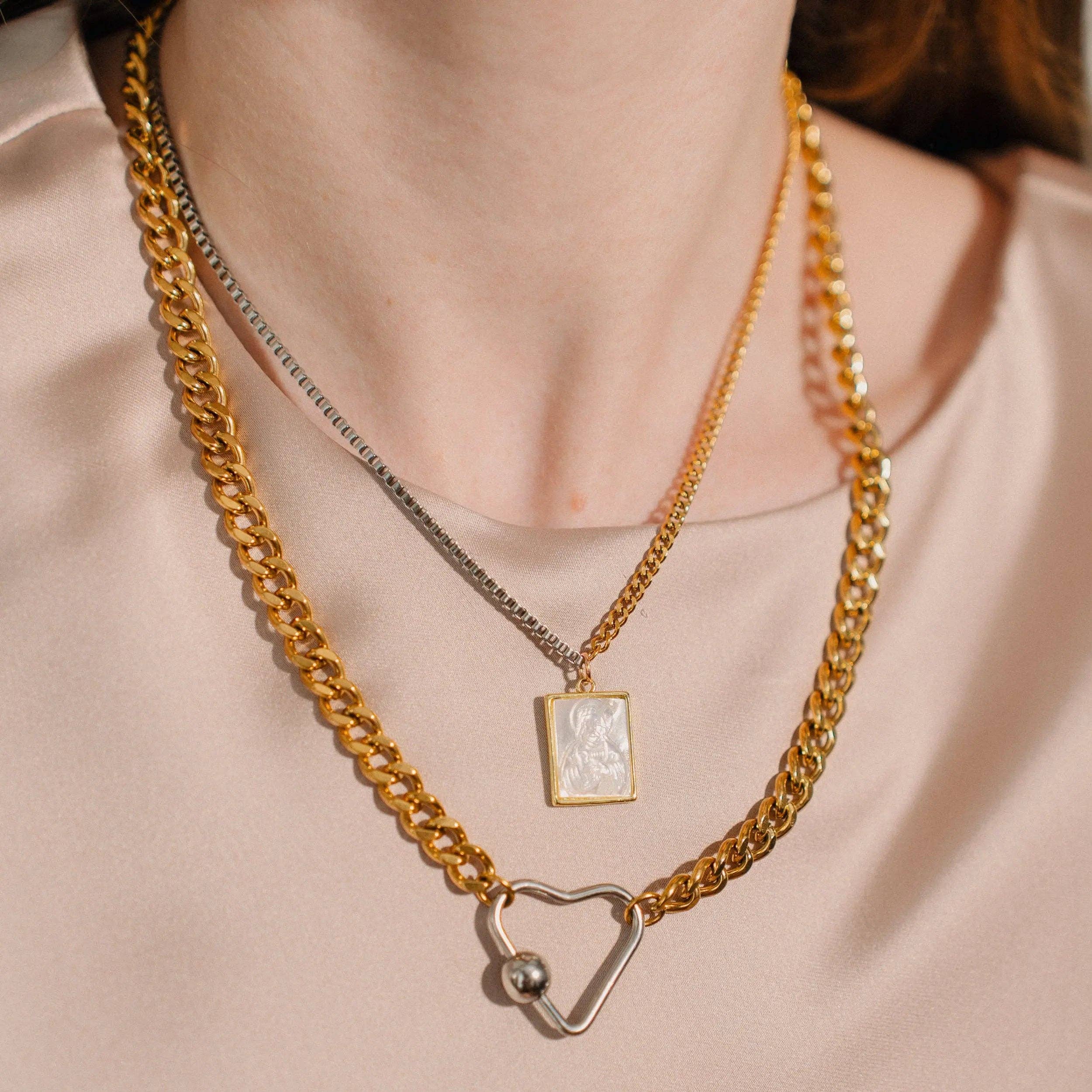 PHOEBE´S - Wholesale Pendant/Charm Necklace - Layered necklace, stainless steel chain, Christian gift0