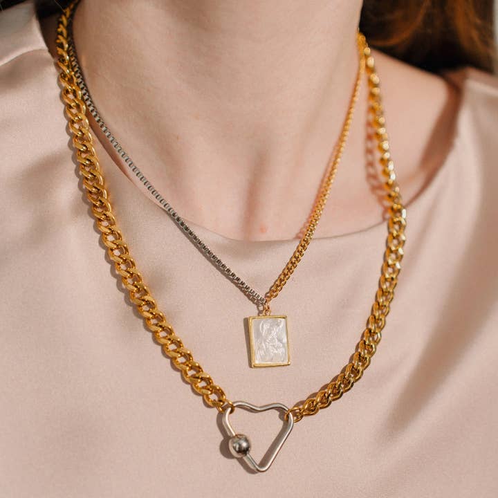 PHOEBE´S - Wholesale Pendant/Charm Necklace - Layered necklace, stainless steel chain, Christian gift