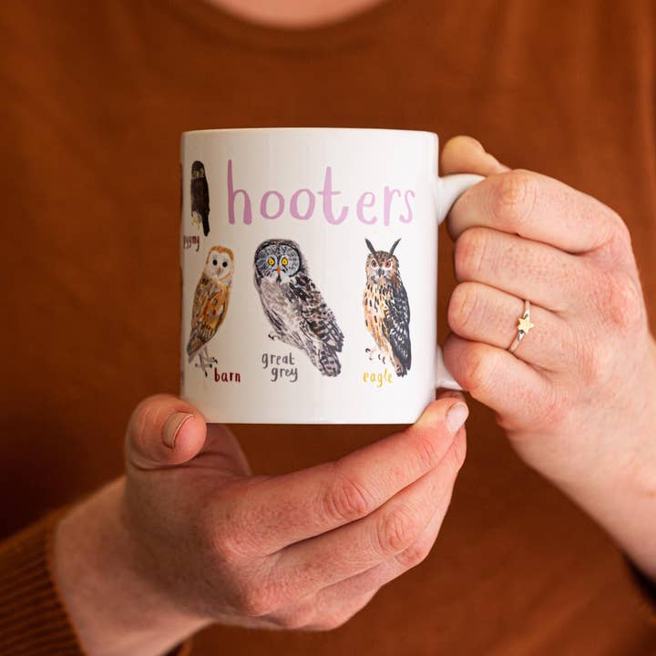 Sarah Edmonds Illustration - Wholesale Coffee Mug - Hooters Ceramic Bird Pun Mug2