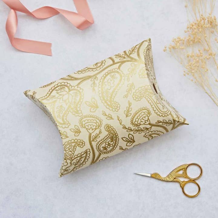 The Paper High Gift Company Limited - Wholesale Gift Box - Paisley Lokta Pillow Box Style Gift Box - Various Colours