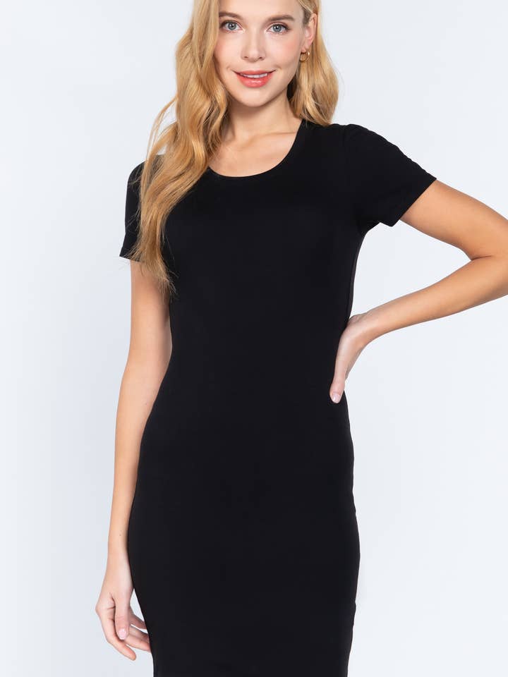 .. SI-24151 MINI ABITO CORTO ADERENTE IN JERSEY DI COTONE SLV per la vendita all'ingrosso da parte di 42POPS