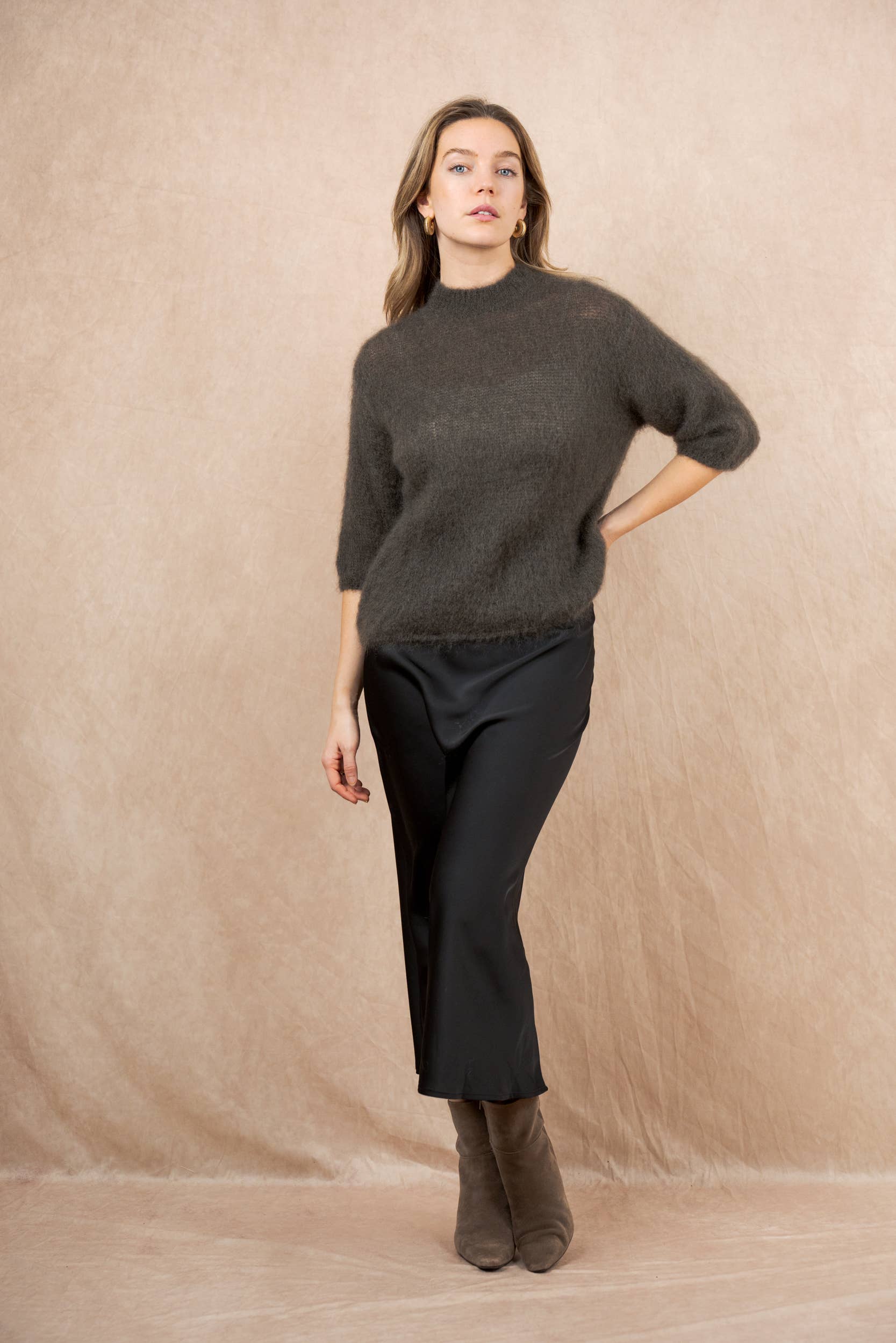 NAÏS PARIS - Wholesale Knit Sweater - Women's - Round neck short sleeve sweater in 80% kid mohair14