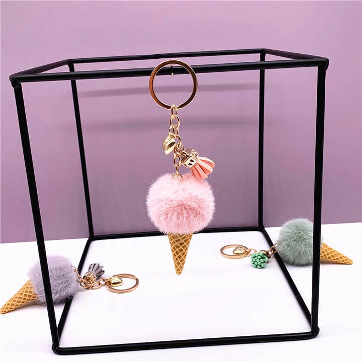 VividLux - Wholesale Keychain – Women's - Ice Cream Plush Keychain Bag Charm10