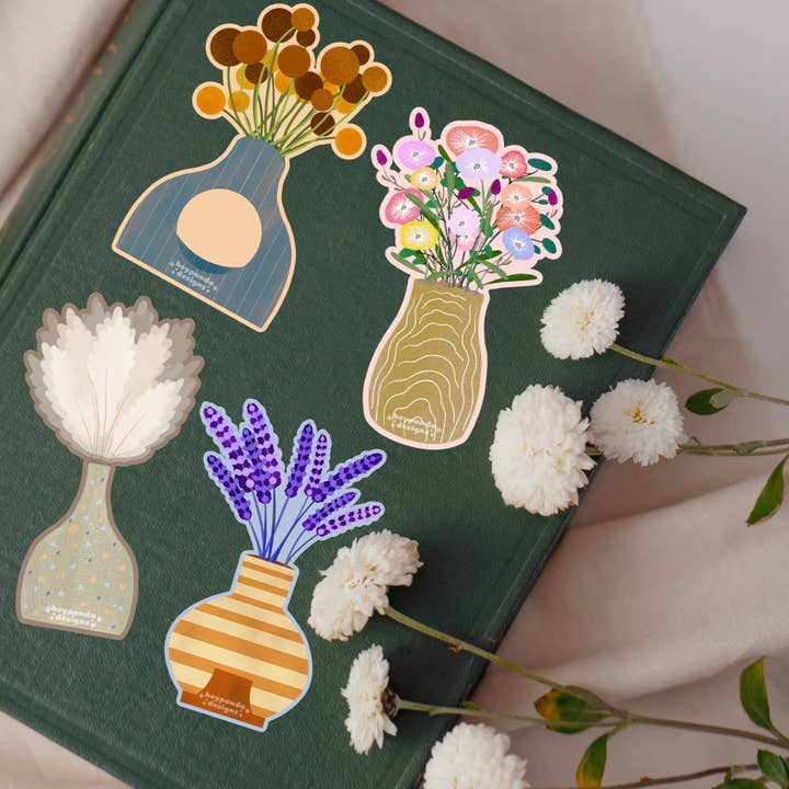 vaso bouquet (adesivo individuale) per la vendita all'ingrosso da parte di heypandadesigns