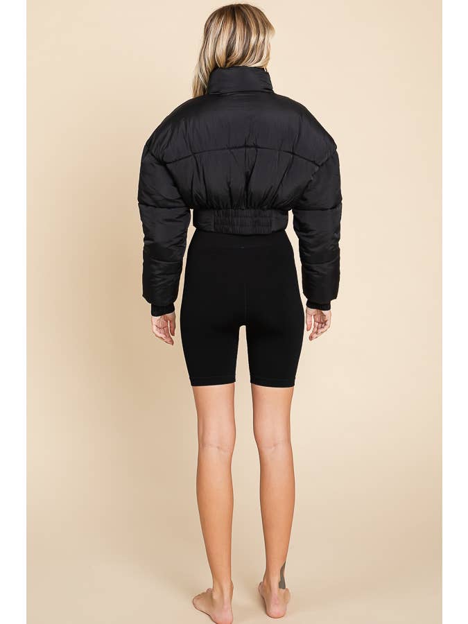 ANWND - Wholesale Puffer Jacket - Women's - 2456-HIGH NECKLINE FRONT ZIPPER CORSET PUFFER JACKET17