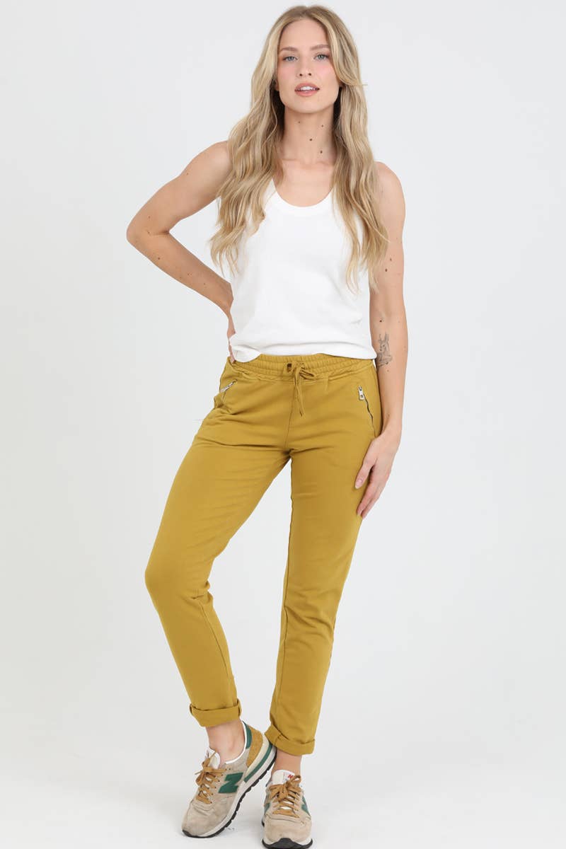 Nostalgia - Wholesale Lounge Sweatpants/Joggers - Women's - NP746-ASIS PULL ON TIE FRONT ZIPPER POCKET FRENCH TERRY JOGG49