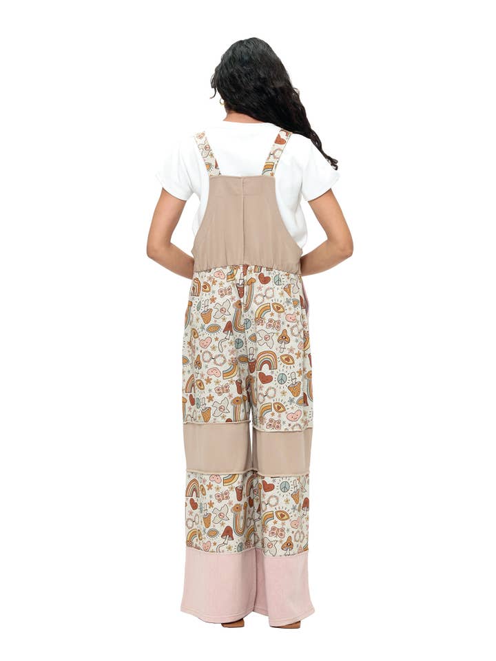 Taupe Overall Patchwork Boho Whimsical Prints for wholesale on Faire3