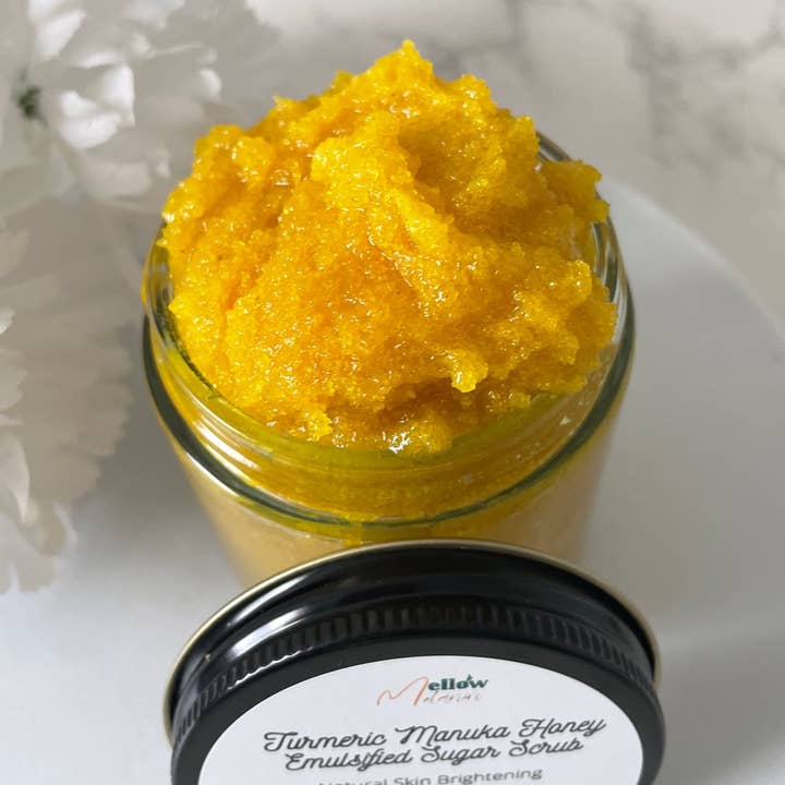 Mellow Melanin LLC - Wholesale Body Scrub/Exfoliant - Turmeric and Manuka Honey Brightening Body Scrub