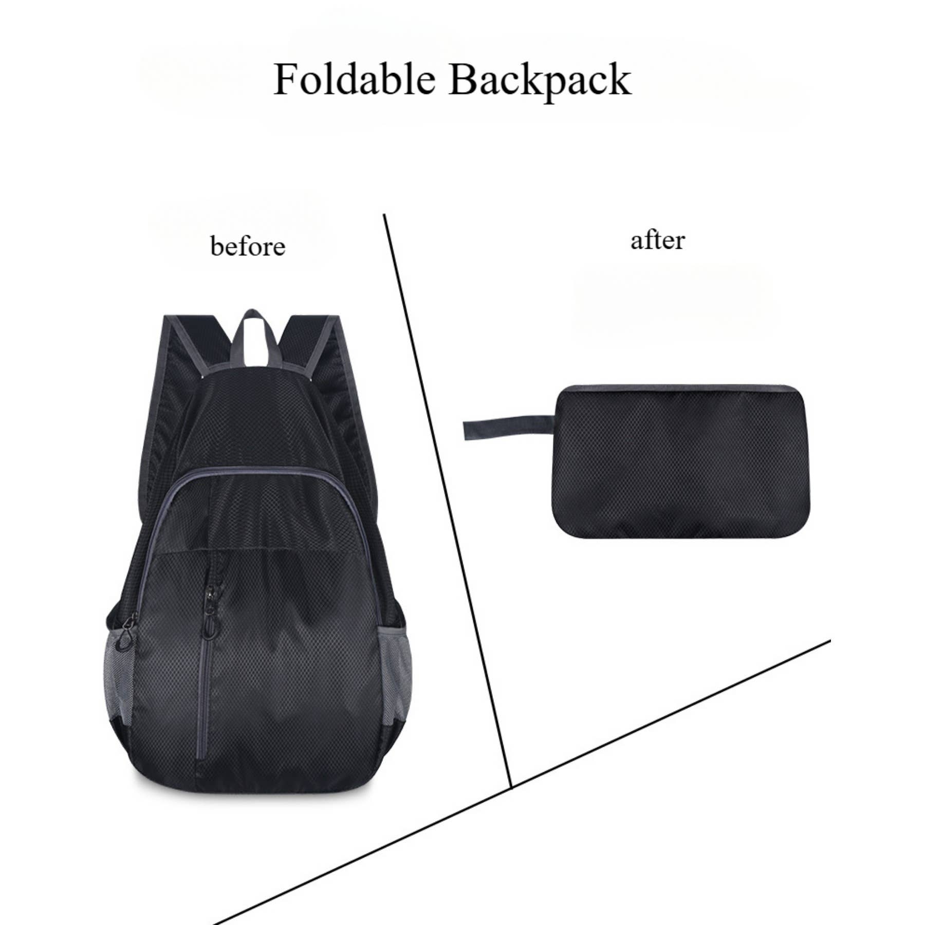 wandf – Mochila - Unissexo por atacado – Mochila Dobrável Leve - Saco de Viagem em Nylon Impermeável2