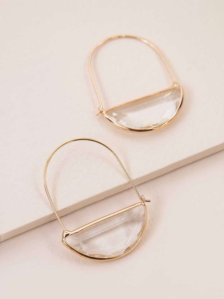 Glacier Hoop Earrings | Clear for wholesale by Lovoda