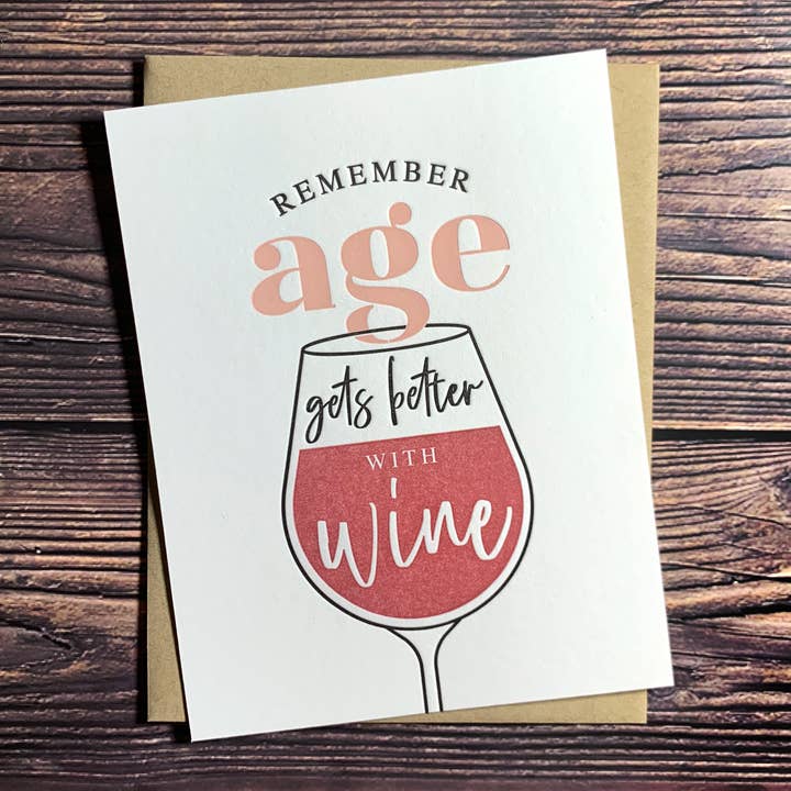 Kincaid Creative - Wholesale Birthday Card - Funny Wine Birthday Card. Wine Friend Card. Cards for her.