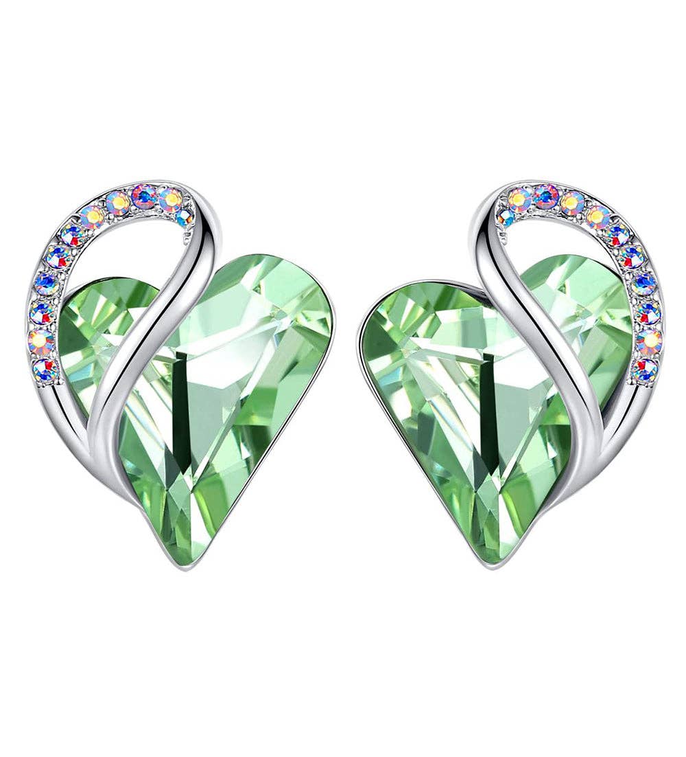 Leafael LLC - Wholesale Stud/Post Earrings - Leafael Infinity Love Heart Stud Earrings with Birthstone Crystal Women's Gifts, Silver-tone41