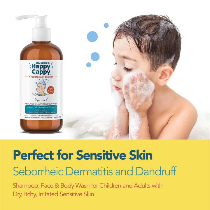 Happy Cappy - Wholesale 2-in-1 Shampoo & Body Wash - Baby - Happy Cappy Dr. Eddie’s Medicated Shampoo 8 oz pump bottle8