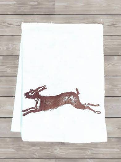 Cottontail Tea Towel for wholesale by Monique Perry Art