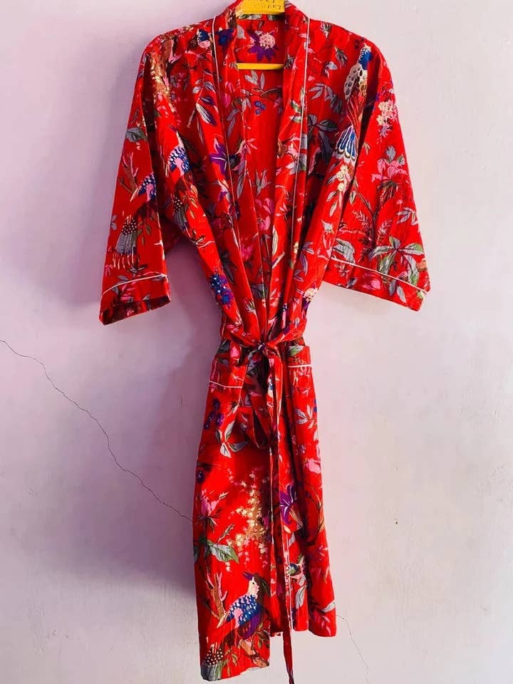 GYPSY STUDIO - Wholesale Robe – Women's - EXPRESS DELIVERY- Cotton kimono Robes Print Kimono Soft0