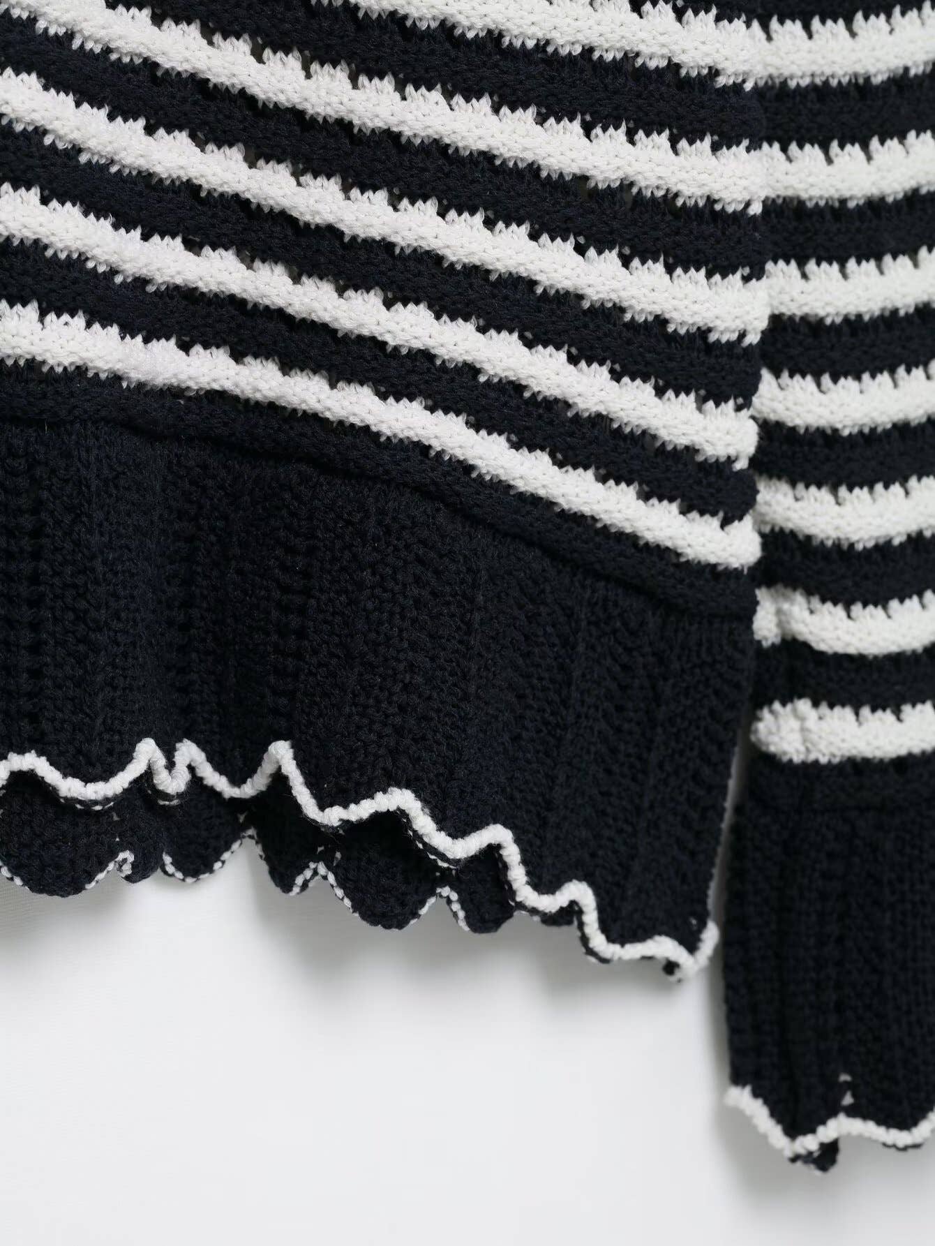 BLACK V-neck single-breasted striped cardigan for wholesale on Faire5