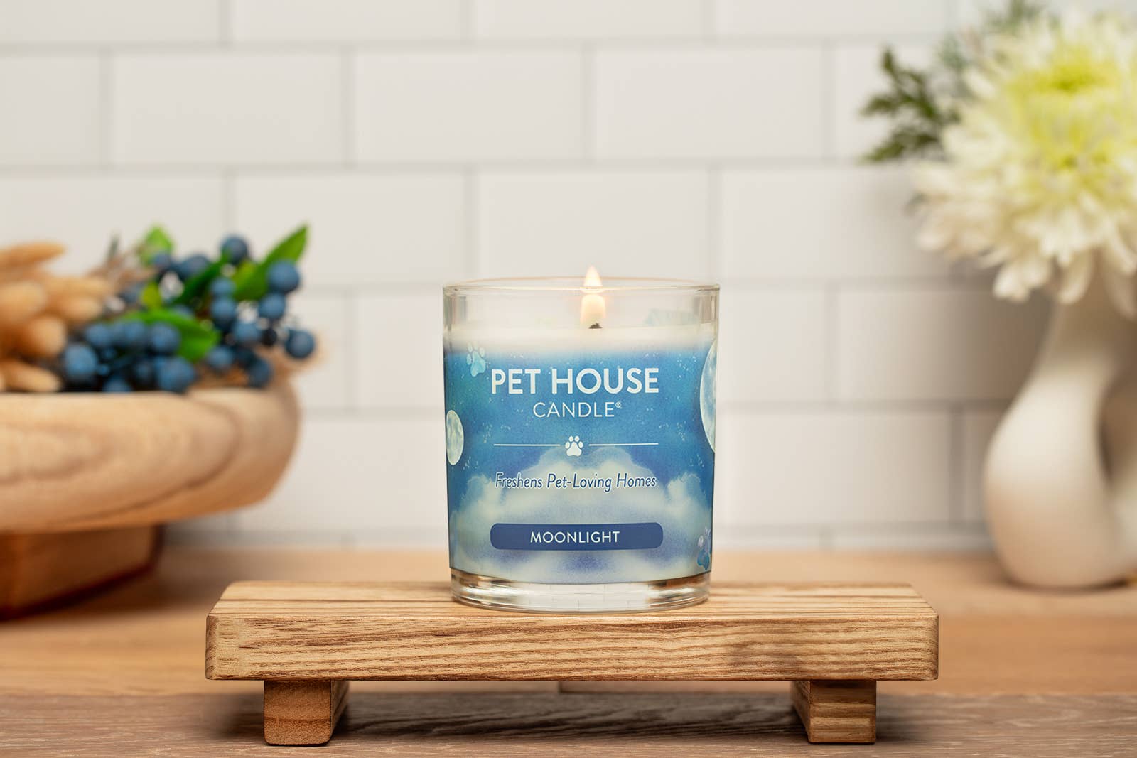 Pet House by One Fur All - Vente Bougie en bocal - Bougie Moonlight 9 oz - Pour les maisons qui aiment les animaux1