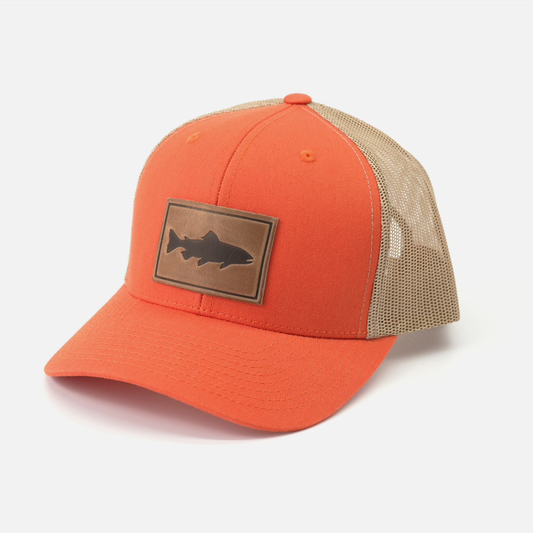 Range Leather Co. - Wholesale Trucker Hat - Unisex - Trout Hat - Leather Patch Trucker Cap19