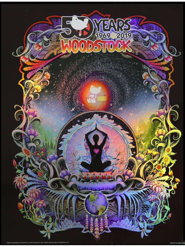 Woodstock We Are Stardust 50-årsjubileum folie affisch 12x16 för wholesale av Sunshine Joy