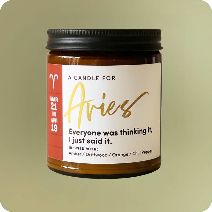 ARIETE 21 Mar-19 Apr Elemento Fuoco per la vendita all'ingrosso da parte di Wax &. Wit Candles