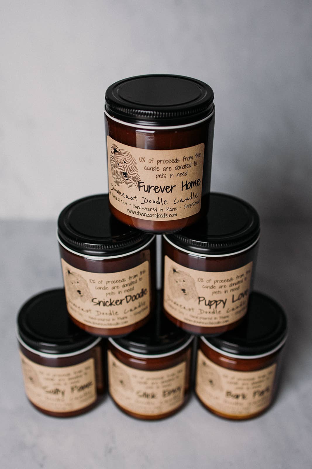 Downeast Doodle Candle Company, LLC - Wholesale Jar/Filled Candle - Doodle Donation Salty Paws Natural Soy Candle4