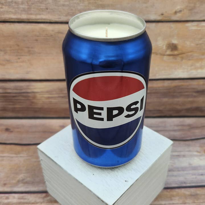Pepsi Soda Pop Can Soy Candle with Cola Scent for wholesale by 716 Candle Co