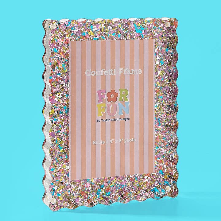 FOR FUN - Acrylic Picture Frame - Medium - Happy Confetti for wholesale by Taylor Elliott Designs