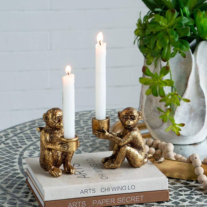 A&B Home Group Inc. - Wholesale Candle Holder - 6x3x5" Monkey Taper Holder 12EA/CTN5