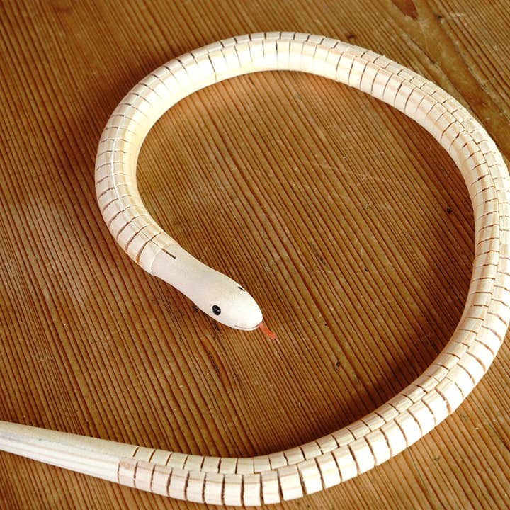 Backwoods Provisions - Wholesale Wood Toy - Kids - Set of 10 Wooden Snakes - Unpainted