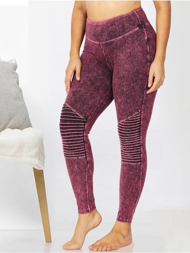 42POPS - Wholesale Fashion Leggings - Women's - .1010 PLUS SIZE Halloween Mineral Wash Leggings w/ waistband SI-164711