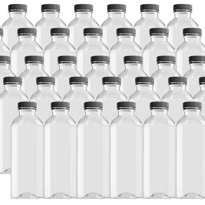 OH YES PLASTICS - Wholesale Milk/Juice Bottle - 16 oz Square Plastic Juice Bottles
